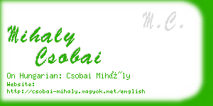 mihaly csobai business card